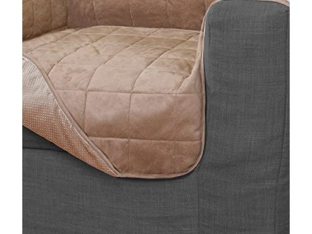 Serta Microsuede Electric Warming Furniture Protector Easy Care  Chair Protector Tan Camel - Tan