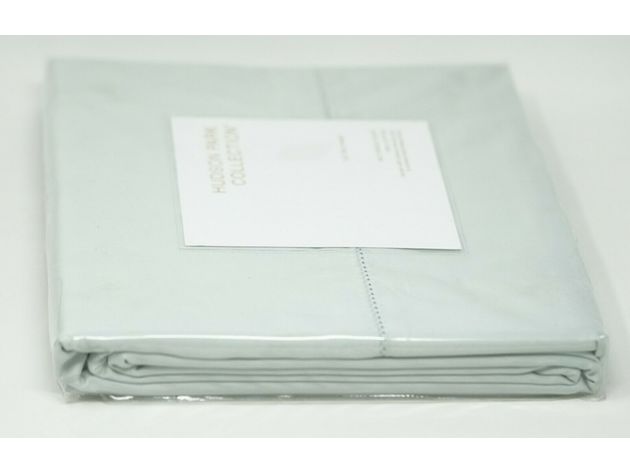 Hudson Park Collection 100% Cotton 600 Thread Count Solid Full Flat Sheet, Opaline
