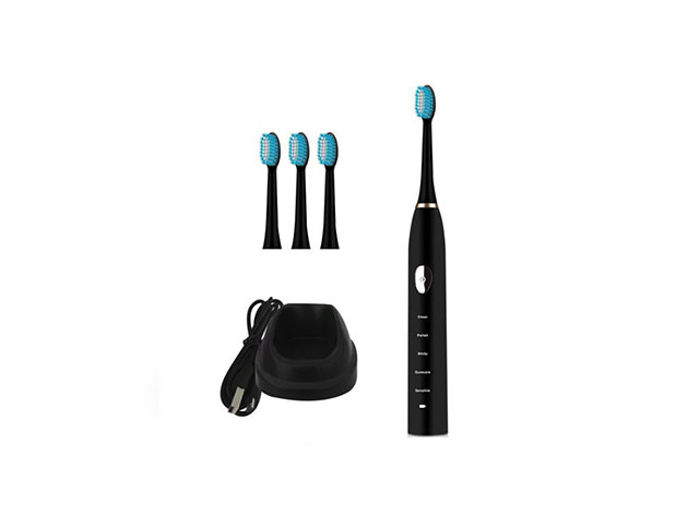 MySonic All Clear Powered Toothbrush Set (Black)