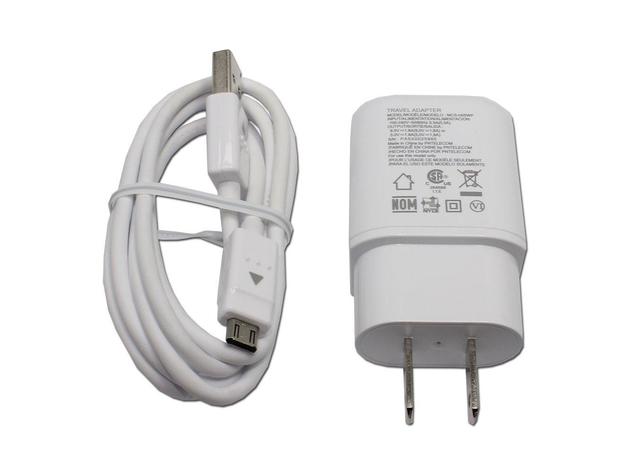 LG Adaptive Wall Fast Charger with Micro USB Cable - White
