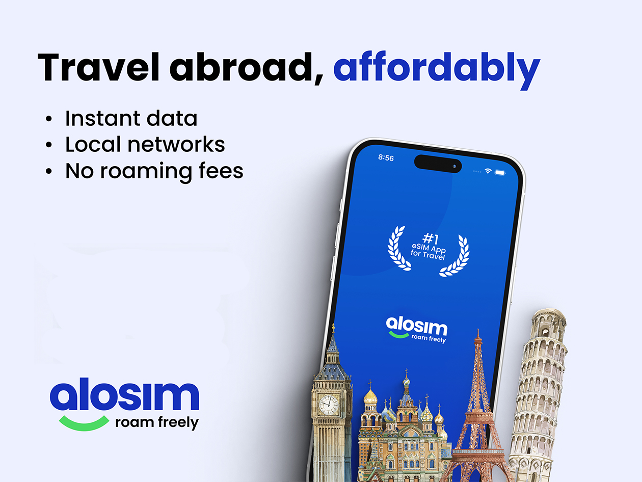 aloSIM Traveler's Mobile Data Plan: $150 Credit