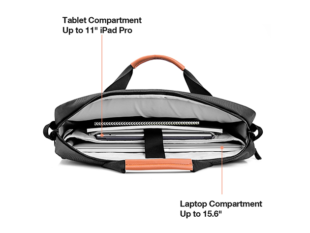 Tomtoc 15.6" Travel Messenger Bag with Protective Laptop Compartment