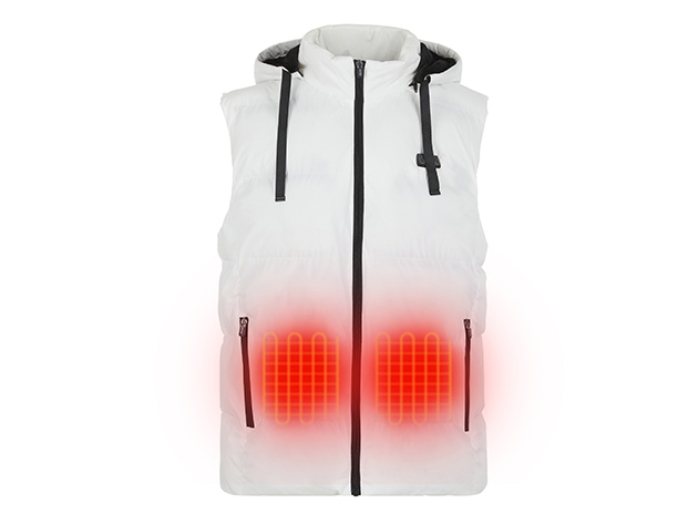 Helios Paffuto Heated Unisex Vest with Power Bank (White/XXL)