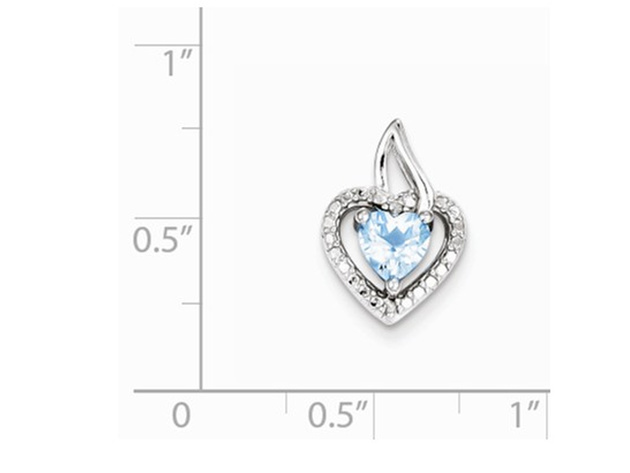 2/5 Carat (ctw) Blue Topaz Heart Pendant Necklace in Sterling Silver with Chain