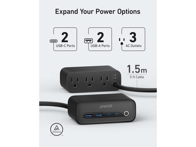 Anker 525 Charging Station with USB-C to USB-C Cable