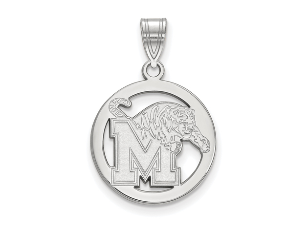 NCAA Sterling Silver U. of Memphis Sm Circle Pendant