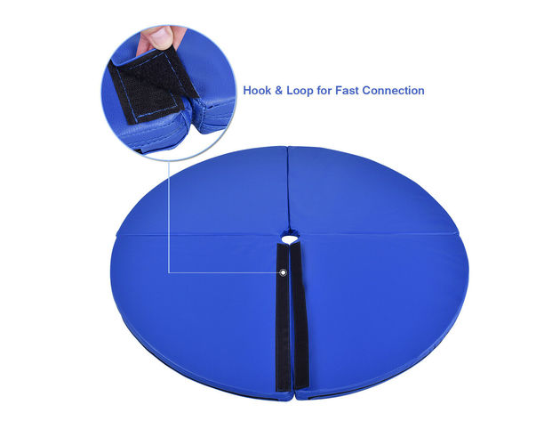 Costway Foldable Pole Dance Mat Yoga Exercise Safety Dancing Cushion Crash Mat 2'' Thick - Blue