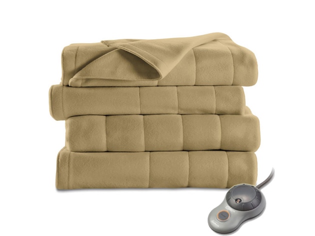 Sunbeam Heated Electric Blanket Quilted Fleece Full Size Acorn - Acorn