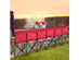 Costway Portable 6 Seats Folding Chair Bench Outdoor Sports Camping W/Carry Bag - Red
