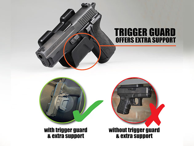 Magnetic Gun Mount with Safety Trigger Guard Protection (Gray/2-Pack)
