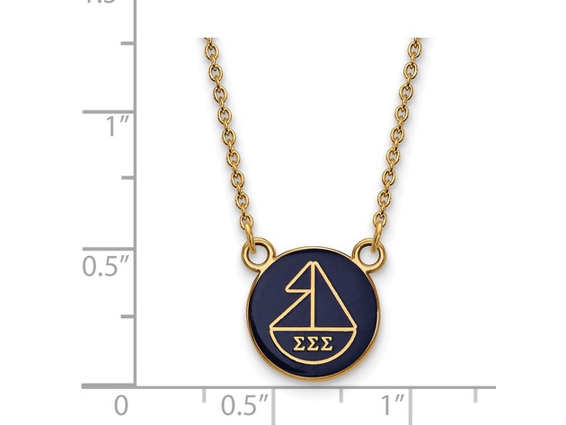 14K Plated Silver Sigma Sigma Sigma Small Enamel Necklace