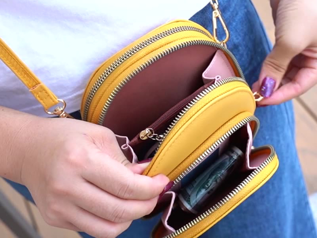 Lior Crossbody Cellphone Purse Grey