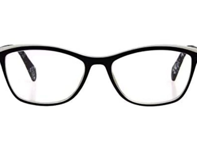 Foster Grant Black and White Frame High-Quality Reading Glasses with Soft Black and White Polka Dot Case, +2.50