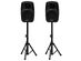 Sonart Dual 10'' Protable 1600W Powered Speakers w/  Mic Speaker Stands Control - black