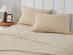 Kathy Ireland 4 Piece Heathered Jersey Knit Cotton Sheet Set (Queen/Oatmeal)