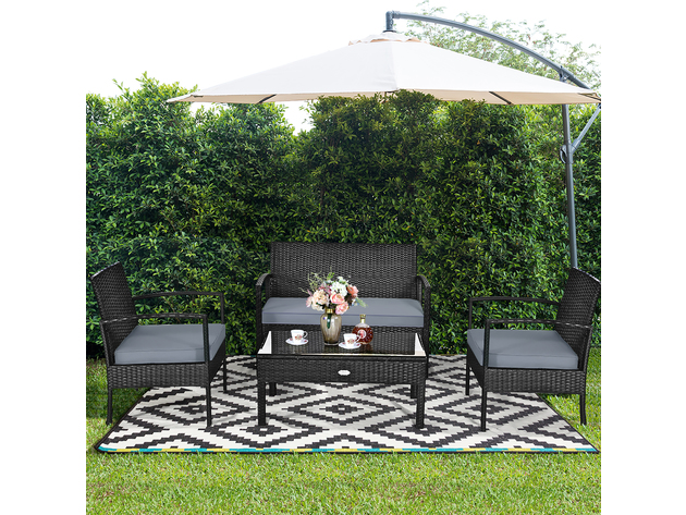 Costway 8 Piece Patio Rattan Furniture Set Garden Deck