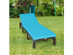 Costway Outdoor Rattan Lounge Chair Chaise Recliner Adjustable Cushioned Patio - Brown/Turquoise