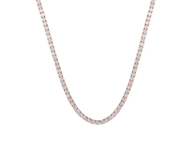 Classic 3mm Tennis Choker Necklace with Swarovski Crystals (Rose Gold)