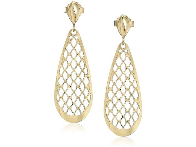 Morgan & Paige 22U11AA000 Womens 10k YellowGold Openwork Teardrop Drop Earrings