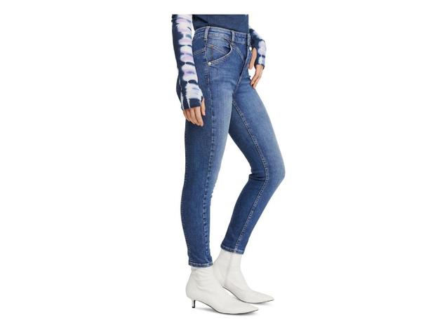 Free People Women's Riley Seamed Skinny Jeans Blue Size 25