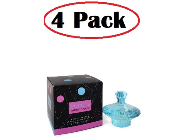 4 Pack of Curious by Britney Spears Eau De Parfum Spray 3.3 oz