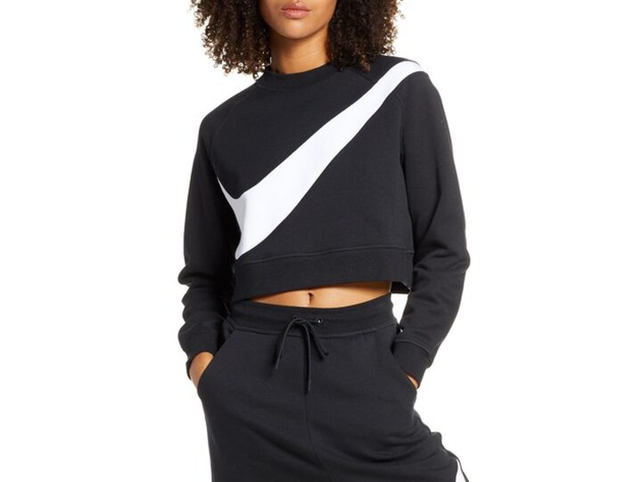 Nike swoosh cropped discount sweatshirt