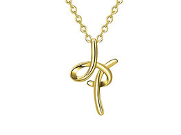 Rachel Glauber 18k Gold Plated Initial Necklace (Letter H)