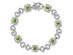 3.95 Carat (ctw) Natural Peridot Bracelet in Sterling Silver with Diamonds