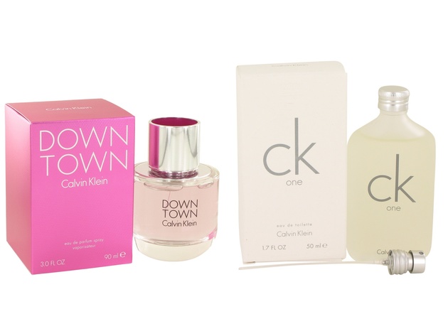 Gift set  Downtown by Calvin Klein Eau De Parfum Spray 3 oz And  CK ONE EDT Pour/Spray (Unisex) 1.7 oz