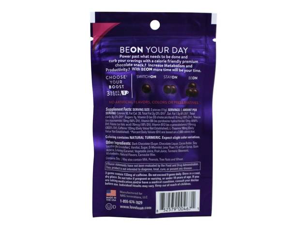 BeOn - Energems Energy Gems Berry Dark Chocolate - 6 Piece(s)