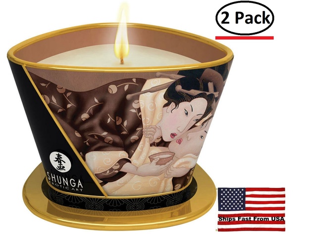 ( 2 Pack ) Massage Candle - Excitation - Intoxicating  Chocolate - 5.7 Oz.