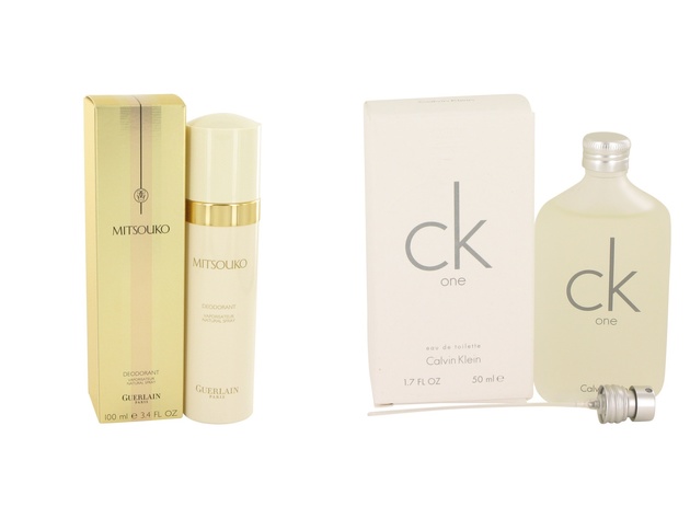 Gift set  MITSOUKO by Guerlain Deodorant Spray 3.4 oz And a bottle of CK ONE Eau De Toilette Pour/Spray (Unisex) 1.7 oz