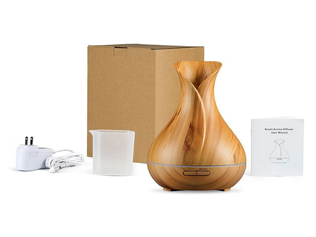 Smart Alexa-Compatible Ultrasonic Aromatherapy Diffuser in Wood Grain
