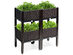 Costway Set of 4 Raised Garden Bed Elevated Flower Vegetable Herb Grow Planter Box - Brown, Black