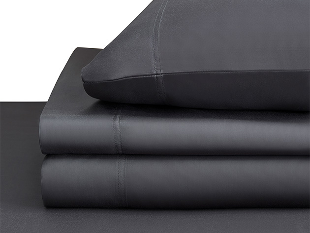 Kathy Ireland 300 Thread Count 100% Bamboo Rayon Sheet Set (Queen/Charcoal)