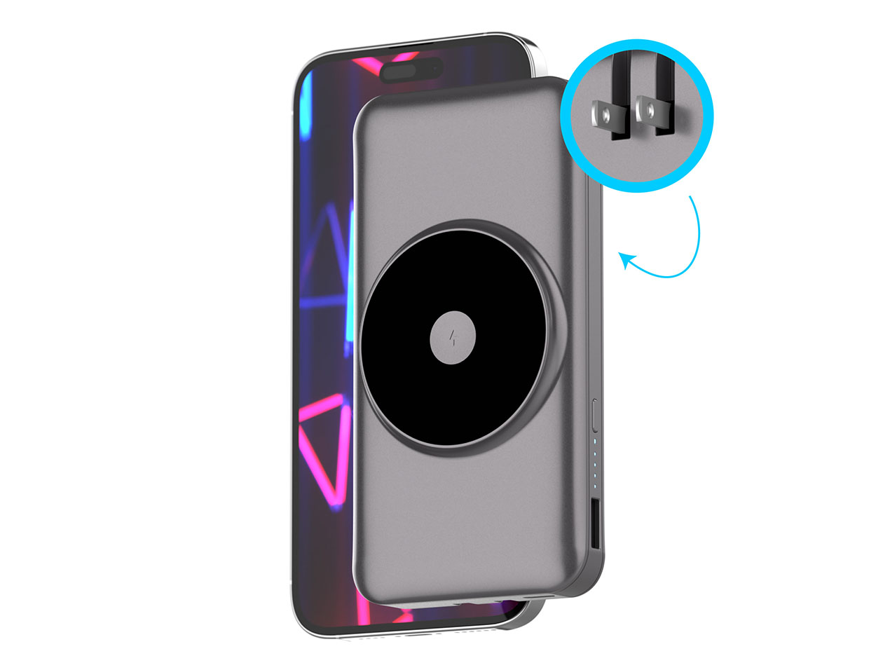 PhoneSuit JourneyMag Magnetic Wireless 10kmAh Battery Pack with Built-in AC Adapter