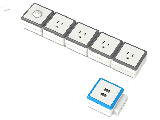 STACK 4 US AC Outlet Surge Protector + USB Charging Module