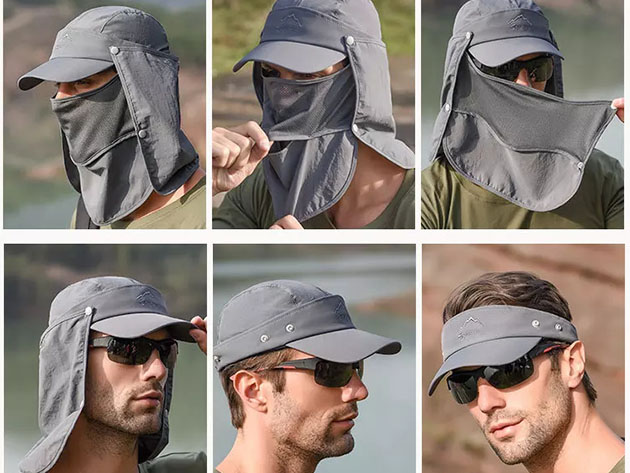 Men Outdoor Hinking Hat Summer Protection Cover Face Visor Outdoor