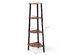 Costway 4-Tier Corner Shelf Metal Storage Rack Domestic Bookcase Display Stand Wood - Brown + black