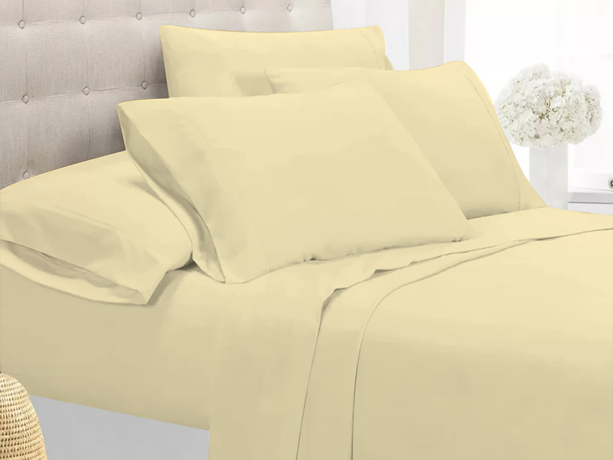 Super-Soft 1800 Series Bamboo Blend 3-Piece Sheet Set (Cream/Twin)