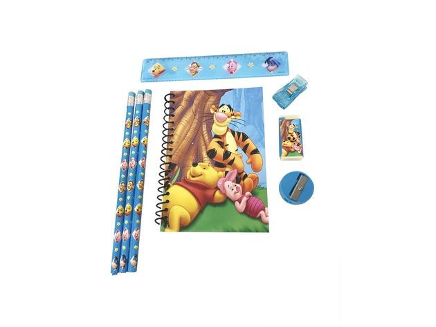 Stationery Set - Winnie the Pooh - Blue - 6pc Favor Set