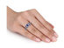 1.50 Carat (ctw) Lab Created Blue Sapphire & White Sapphire Ring in Sterling Silver 