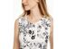 Calvin Klein Women's Printed Pleat-Neck Blouse White Size Medium