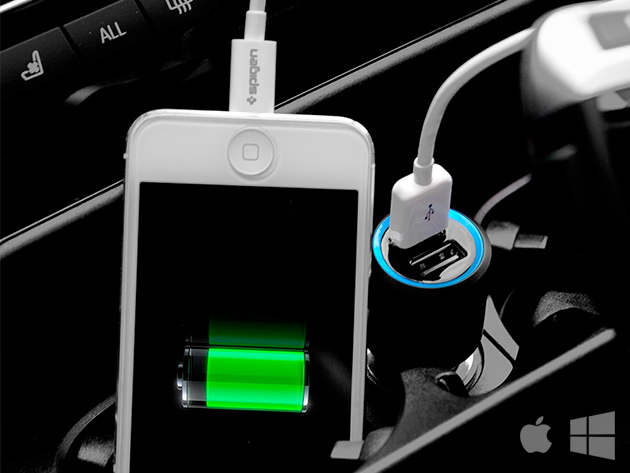 Spigen Compact Car Charger: 2 USB Ports & 2x The Charging Speed | iPad ...