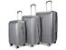 Snakeskin 3 Piece Expandable Luggage Set Silver