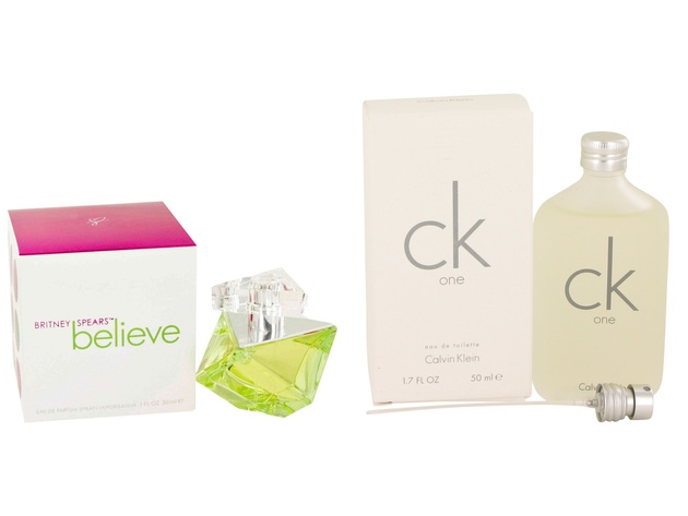 Gift set  Believe by Britney Spears Eau De Parfum Spray 1 oz And  CK ONE EDT Pour/Spray (Unisex) 1.7 oz