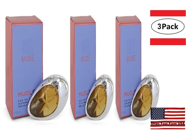 3 Pack Angel Muse by Thierry Mugler Eau De Parfum Spray Refillable 1 oz for Women