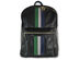Black Leather Striped Backpack