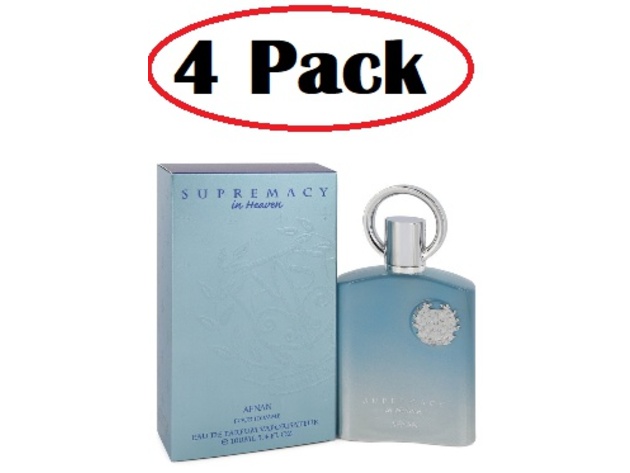 4 Pack of Supremacy in Heaven by Afnan Eau De Parfum Spray 3.4 oz