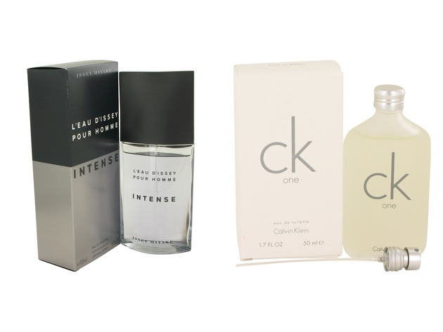 Gift set L'eau D'Issey Pour Homme Intense by Issey Miyake EDT Spray 4.2 oz  And CK ONE EDT Pour/Spray (Unisex) 1.7 oz